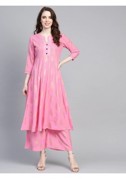 Baby Pink Pant Suit Readymade